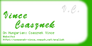 vince csasznek business card